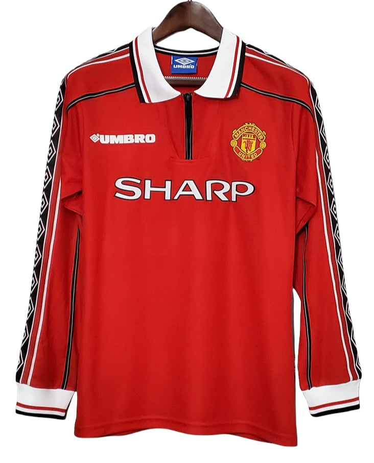 Long Sleeve MANCHESTER UNITED HOME SHIRT 98/00 1999 Treble Winners
