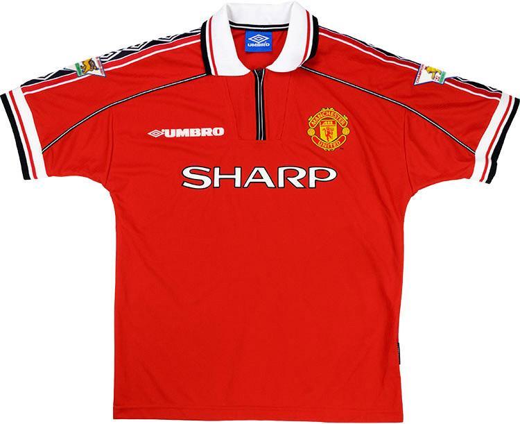 Flash Sale MANCHESTER UNITED HOME SHIRT 98/00 1999 Treble Winners