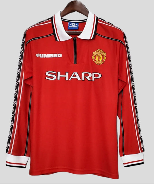 Long Sleeve MANCHESTER UNITED HOME SHIRT 98/00 1999 Treble Winners
