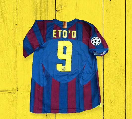 2005-2006 BARCELONA HOME RETRO KIT Eto'o 9 - Africa Series
